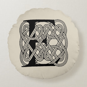 Letter E Celtic Knot Vintag Monogram Rundes Kissen