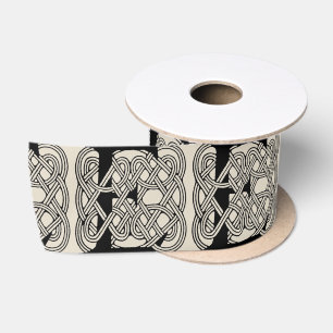 Letter E Celtic Knot Vintag Monogram Satinband