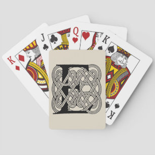 Letter E Celtic Knot Vintag Monogram Spielkarten