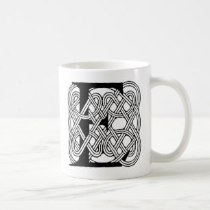 Letter E Celtic Knot Vintag Monogram Tasse