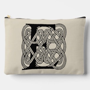 Letter E Celtic Knot Vintag Monogram Zubehörtasche