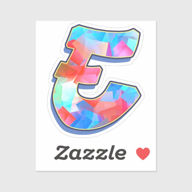 Letter E -  Color Mix Aufkleber (Blatt)