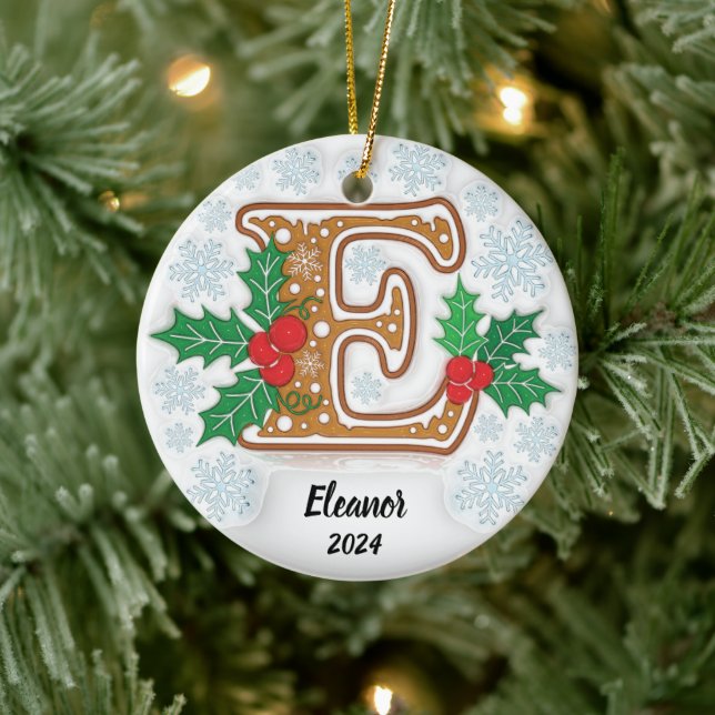 Letter E Custom Christmas Keramik Ornament (Baum)