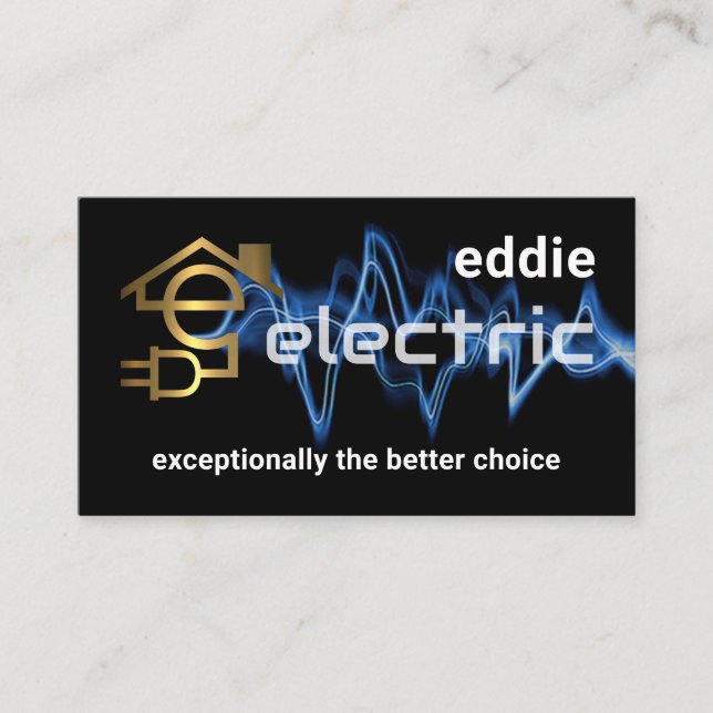 Letter-e Electric Powers Your Name Visitenkarte (Vorderseite)