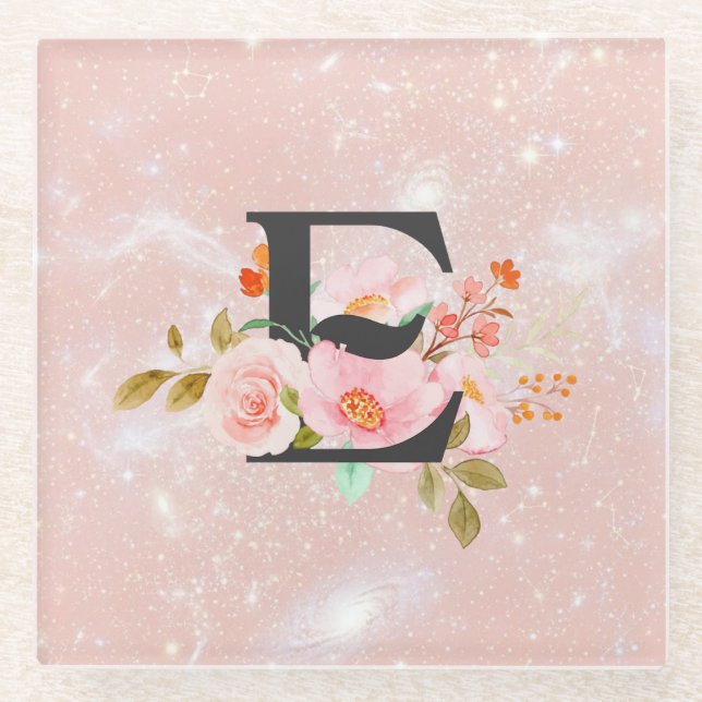 Letter E Glass Coaster Glasuntersetzer (Vorderseite)