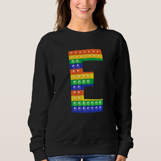 Letter E Hauptstadt Alphabet Fidget Pop Es passt a Sweatshirt (Vorderseite)