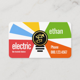 Letter-e Helle elektrische Glühbirne Visitenkarte