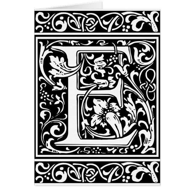 Letter E Mittelalterliche Monogramm Art Nouveau (Vorne)