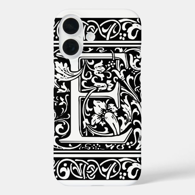 Letter E Mittelalterliche Monogramm Art Nouveau Case-Mate iPhone Hülle (Rückseite)