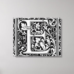 Letter E Mittelalterliche Monogramm Art Nouveau Leinwanddruck