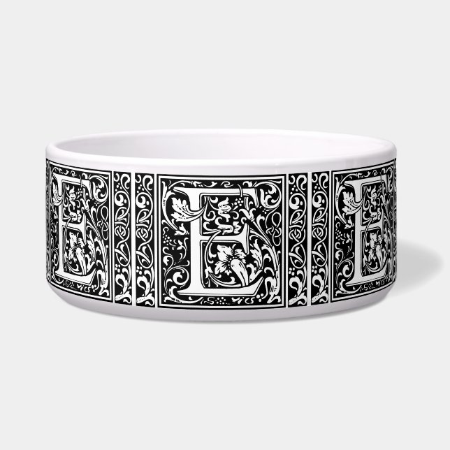 Letter E Mittelalterliche Monogramm Art Nouveau Napf (Vorderseite)