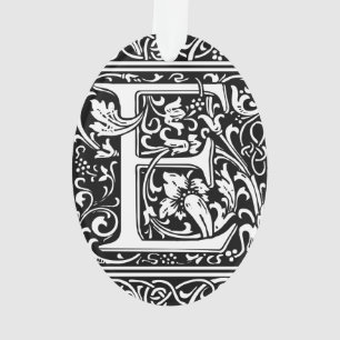 Letter E Mittelalterliche Monogramm Art Nouveau Ornament