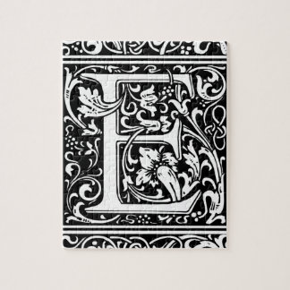 Letter E Mittelalterliche Monogramm Art Nouveau Puzzle