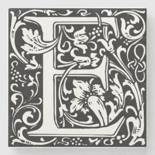 Letter E Mittelalterliche Monogramm Art Nouveau Steinuntersetzer