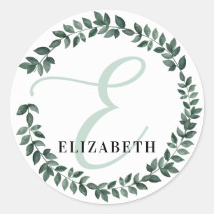Letter E Monogram Individuelle Name Minimalistisch Runder Aufkleber