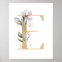 Letter E Monogram Poster