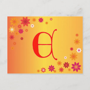 Letter E Postkarte