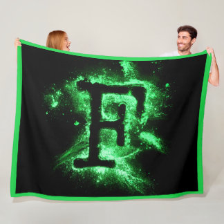 Letter F Green Hauptstadt Alphabet Fleecedecke