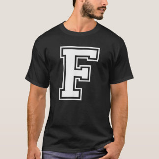 Letter F Hauptstadt Alphabet Uni Varsity Monogramm T-Shirt