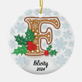 Letter F Individuelle Name Christmas Keramik Ornament