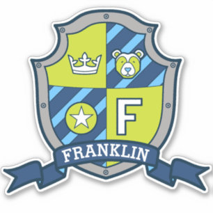Letter F individuelle Name Franklin Ritter Wappen Aufkleber