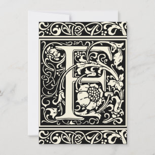 Letter F Mittelalterliche Monogram Art Nouveau Einladung