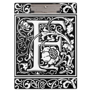 Letter F Mittelalterliche Monogram Art Nouveau Klemmbrett