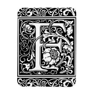 Letter F Mittelalterliche Monogram Art Nouveau Magnet