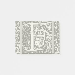 Letter F Mittelalterliche Monogram Art Nouveau Post-it Klebezettel