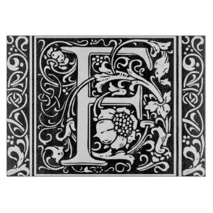 Letter F Mittelalterliche Monogram Art Nouveau Schneidebrett