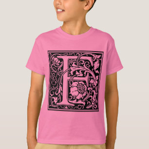 Letter F Mittelalterliche Monogram Art Nouveau T-Shirt