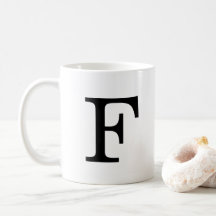 Letter F Monogram Classic Tasse, 11 oz