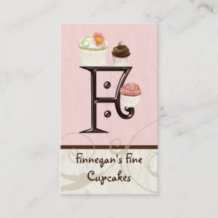 Letter F Monogram Desserery Business Cards Visitenkarte
