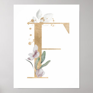 Letter F Monogram Poster