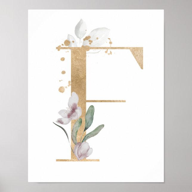 Letter F Monogram Poster (Vorne)