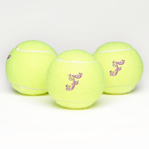 Letter F monogramm Girls personalisiert doodle art Tennisbälle