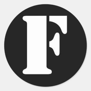 Letter F Stencil Alphabet von Janz Black Runder Aufkleber