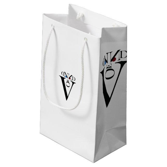 Letter Face-Geschenktasche Kleine Geschenktüte (Rückseite Schrägansicht)