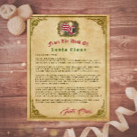 Letter From Santa Custom Kids Christmas Message<br><div class="desc">This customizable weathered traditional victorian looking document is laid out as an official update letter from Santa Claus, himself. All of the text boxes have been created in template style, so each can be modified, enhanced, or omitted at your discretion. Similar stationary documents from Santa are also available in our...</div>