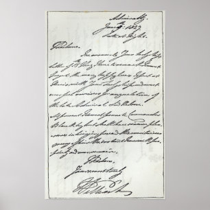 Letter from William IV to Lady Nelson Poster
