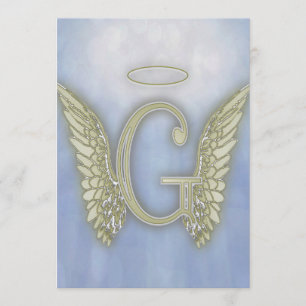 Letter G Angel Monogramm Einladung