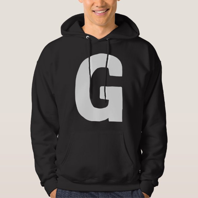 Letter G big and bold white Hoodie (Vorderseite)