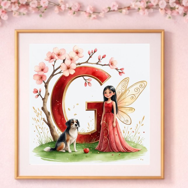 Letter G Chinese Dog Fairy Poster - Alphabet Art (Von Creator hochgeladen)