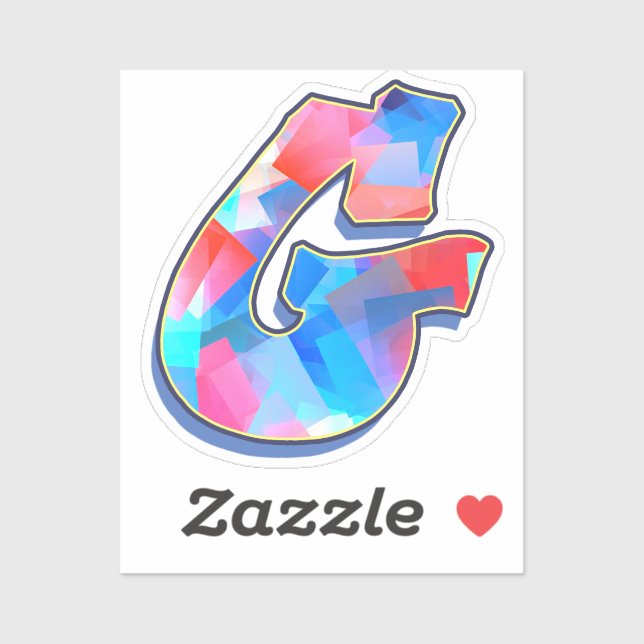 Letter G -  Color Mix Aufkleber (Blatt)