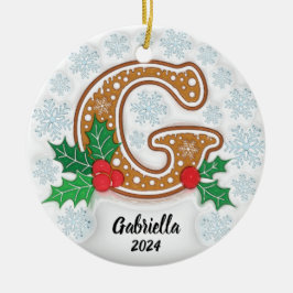 Letter G Individuelle Name Christmas Keramik Ornament