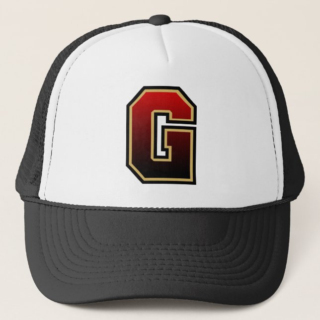 Letter "G" mit Monogramm Trucker Hat Truckerkappe (Vorderseite)