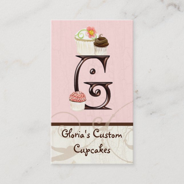 Letter G Monogram Desserery Business Cards Visitenkarte (Vorderseite)
