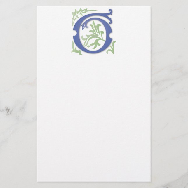 Letter G Monogram-Lilie Briefpapier (Vorderseite)