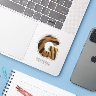 Letter G Tiger Fur Sticker