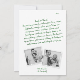 Letter Green Script Coronavirus Holiday Card Ankündigung
